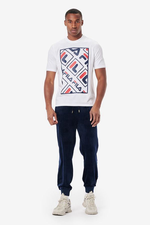 Camisetas Manga Corta Fila Hombre Blancas / Azul Marino / Rojas - Jalen - España 164895OQN